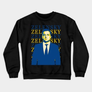 Volodymyr Zelensky - retro flag color Crewneck Sweatshirt